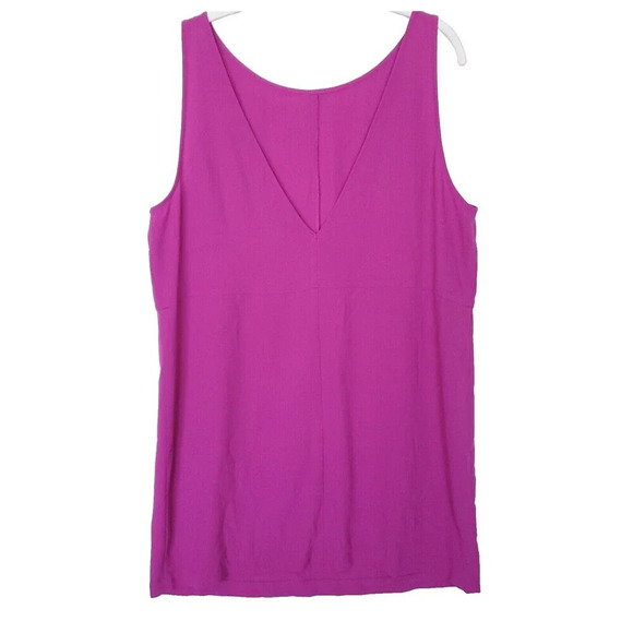 Tildon Camisole Cami Blouse Sz Large Hot Pink Fuchsia Tank Top Sleeveless V-neck - Picture 1 of 11